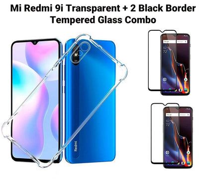 VAKIBO Super Premium Soft TPU Transparent Case With Dustplug,Side Grip,Corner Protection,lanyard Cuts,Camera Protection Suitable for Mi Redmi 9i