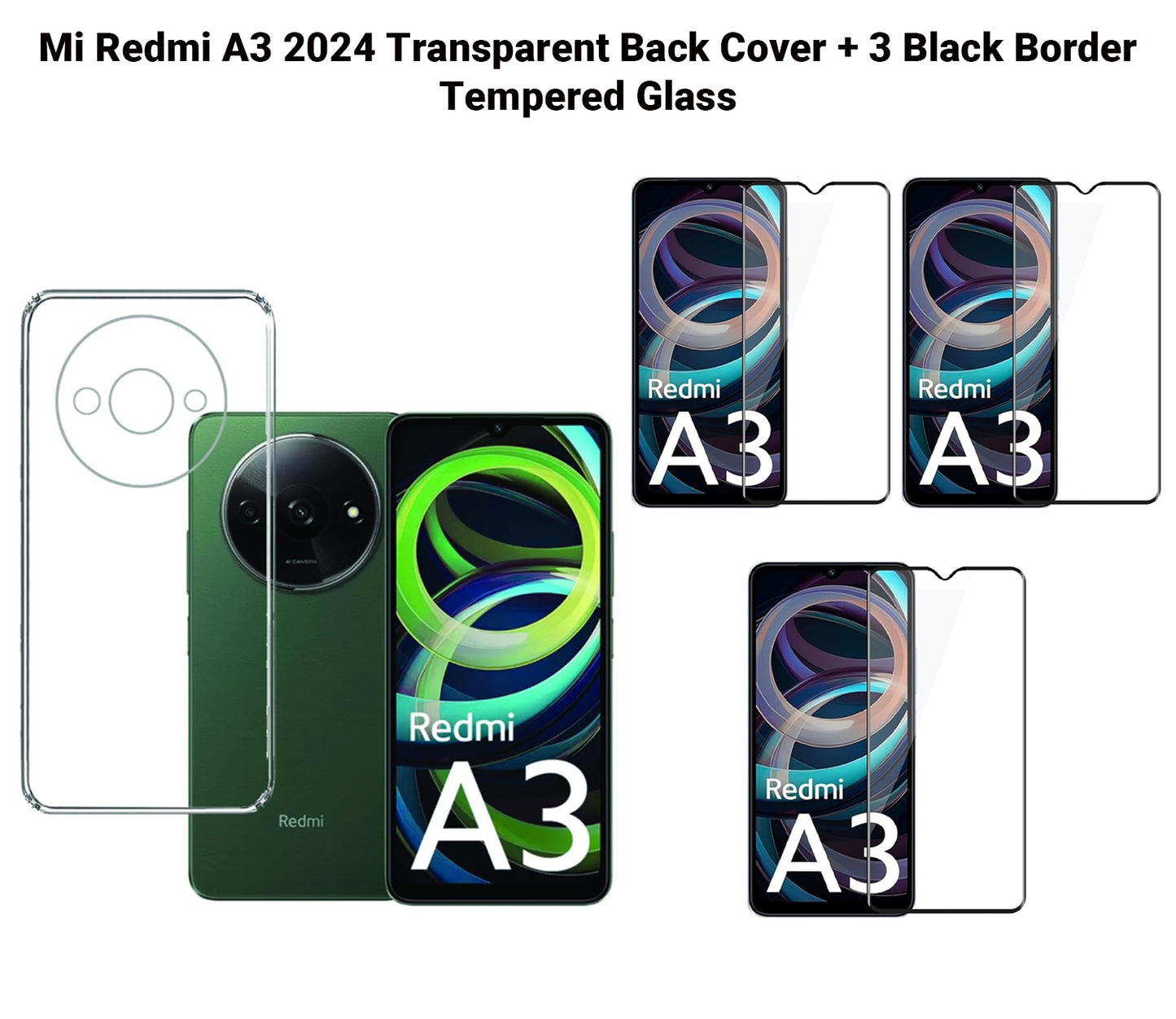 VAKIBO Premium Clear 1.5MM Thick Transparent Soft TPU Rubber Back Cover Case With Camera Protection Suitable for Mi Redmi A3 2024