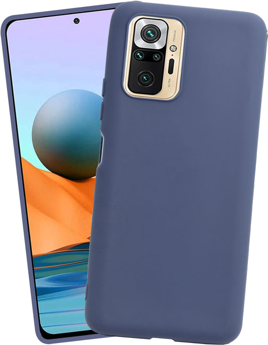 VAKIBO 1.2 MM Thick Blue Coloured Soft TPU Rubber Back Cover Case With Camera Protection Ring Suitable for MI Redmi Note 10 Pro