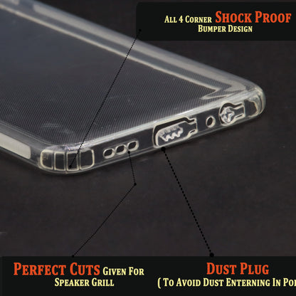 VAKIBO Super Premium Soft TPU Transparent Case With Dustplug,Side Grip,Corner Protection,lanyard Cuts,Camera Protection Suitable for Mi Redmi Note 10