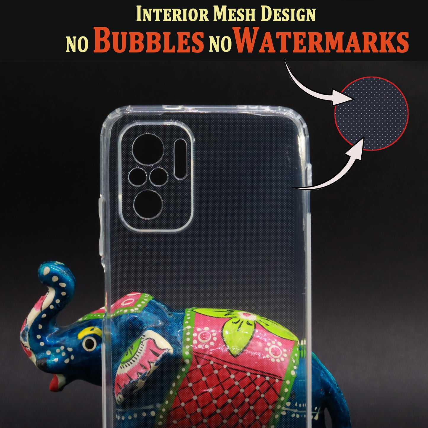 VAKIBO Super Premium Soft TPU Transparent Case With Dustplug,Side Grip,Corner Protection,lanyard Cuts,Camera Protection Suitable for Mi Redmi Note 10