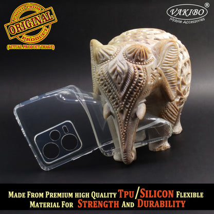 VAKIBO Super Premium Soft TPU Transparent Case With Dustplug,Side Grip,Corner Protection,lanyard Cuts,Camera Protection Suitable for Mi Redmi Note 12 Pro Plus