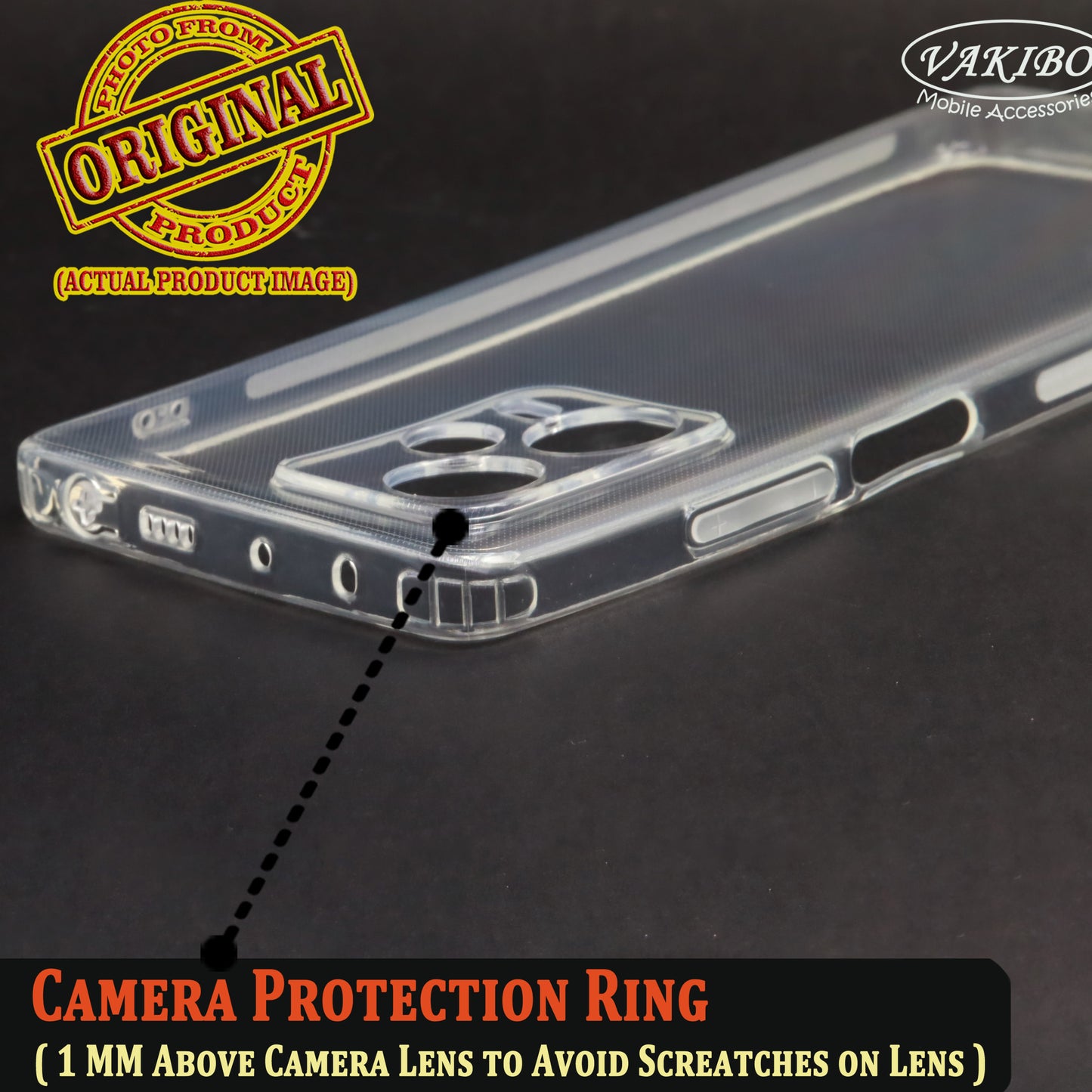 VAKIBO Super Premium Soft TPU Transparent Case With Dustplug,Side Grip,Corner Protection,lanyard Cuts,Camera Protection Suitable for Mi Redmi Note 12 Pro Plus