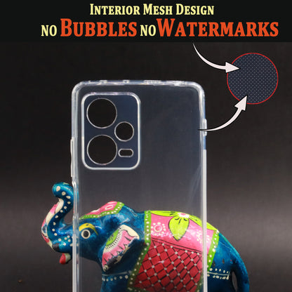 VAKIBO Super Premium Soft TPU Transparent Case With Dustplug,Side Grip,Corner Protection,lanyard Cuts,Camera Protection Suitable for Mi Redmi Note 12 Pro Plus