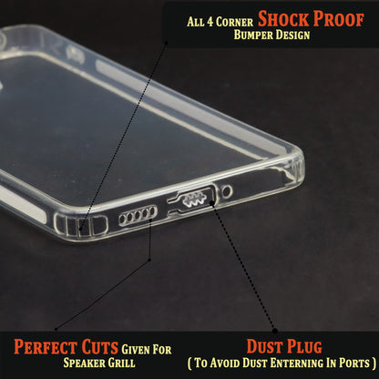 VAKIBO Super Premium Soft TPU Transparent Case With Dustplug,Side Grip,Corner Protection,lanyard Cuts,Camera Protection Suitable for Mi Redmi Note 12 Pro