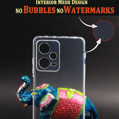 VAKIBO Super Premium Soft TPU Transparent Case With Dustplug,Side Grip,Corner Protection,lanyard Cuts,Camera Protection Suitable for Mi Redmi Note 12 Pro