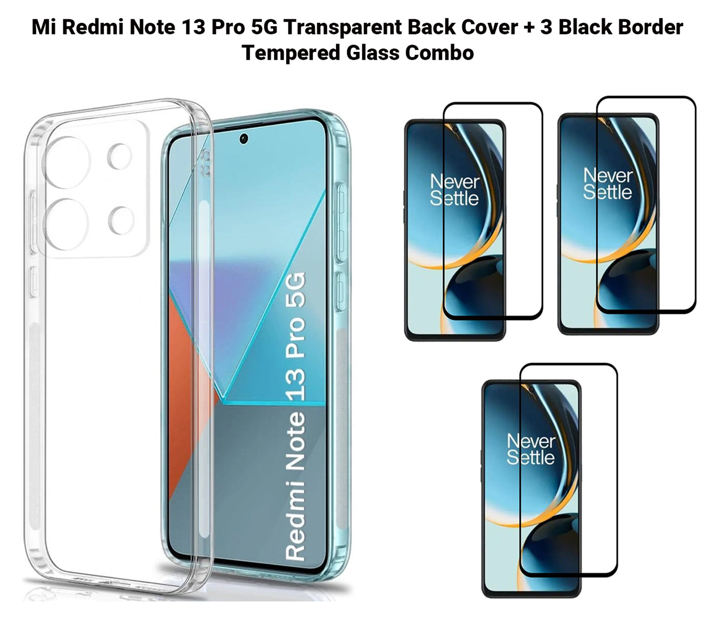 VAKIBO Premium Clear 1.5MM Thick Transparent Soft TPU Rubber Back Cover Case With Camera Protection Suitable for Mi Redmi Note 13 Pro 5G