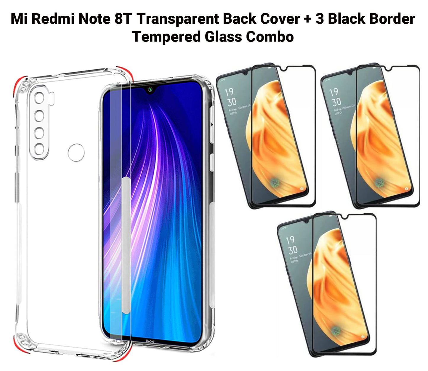 VAKIBO Super Premium Soft TPU Transparent Case With Dustplug,Side Grip,Corner Protection,lanyard Cuts,Camera Protection Suitable for Mi Redmi Note 8T
