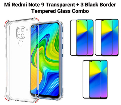 VAKIBO Super Premium Soft TPU Transparent Case With Dustplug,Side Grip,Corner Protection,lanyard Cuts,Camera Protection Suitable for Mi Redmi Note 9