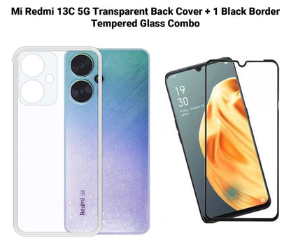 VAKIBO Premium Clear 1.5MM Thick Transparent Soft TPU Rubber Back Cover Case With Camera Protection Suitable for Mi Redmi 13C 5G