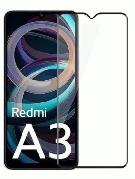Super Premium Quality Tempered Glass Screen Guard Protector With Black Border Suitable For Mi Redmi A3 2024