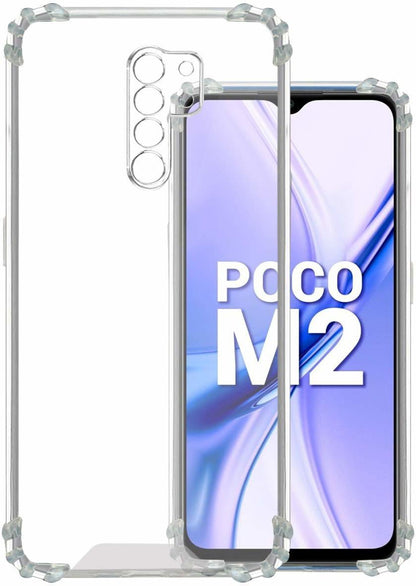 VAKIBO Super Premium Soft TPU Transparent Case With Dustplug,Side Grip,Corner Protection,lanyard Cuts,Camera Protection Suitable for Mi Poco M2