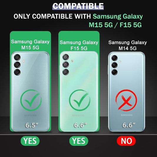 VAKIBO Super Premium Black Border Transparent Case With Corner Protection & Camera Protection Suitable for Samsung M15 5G