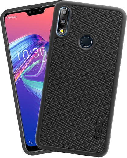 VAKIBO Niukin Dotted Design Black Coloured Soft TPU Rubber Back Cover Case With Camera Protection Ring Suitable for Asus Zenfone Max Pro M2