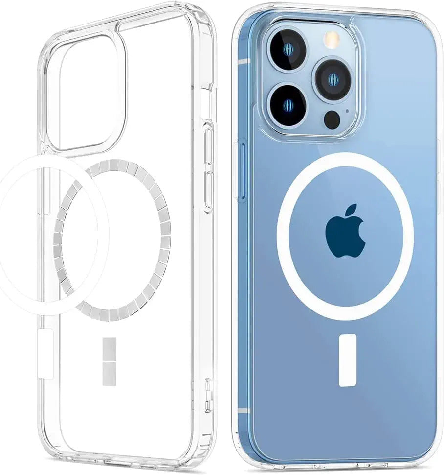VAKIBO Megnatic Magsafe Transparent Soft with Hard back Back Cover Case With Camera Protection Ring Suitable for Apple iPhone 13 Pro Max