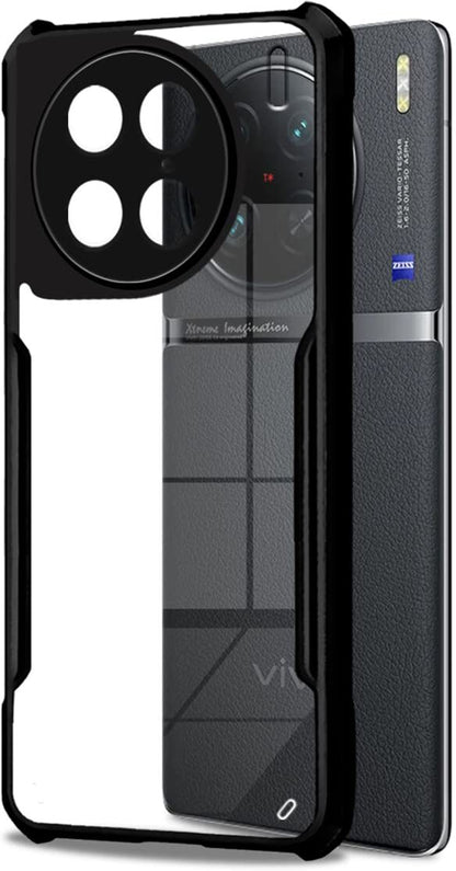 VAKIBO Best Selling Black and Transparent Back Cover Case Made With Soft TPU and Acrylic With 4 Corner and Camera Protection Suitable for Vivo X90 Pro