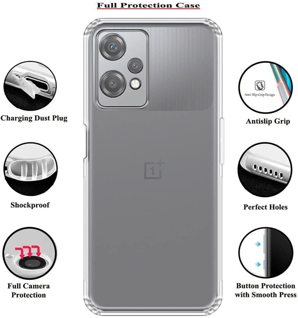 VAKIBO Premium Clear 1.5MM Thick Transparent Soft TPU Rubber Back Cover Case With Camera Protection Suitable for OnePlus Nord CE 2 Lite 5G