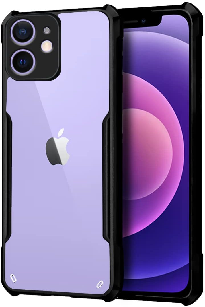 VAKIBO Super Premium Black Border Transparent Case With Corner Protection & Camera Protection Suitable for iPhone 12 Mini 5.4 