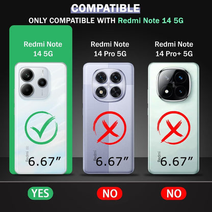 VAKIBO Premium Clear 1.5MM Thick Transparent Soft TPU Rubber Back Cover Case With Camera Protection Suitable for Mi Redmi Note 14 5G
