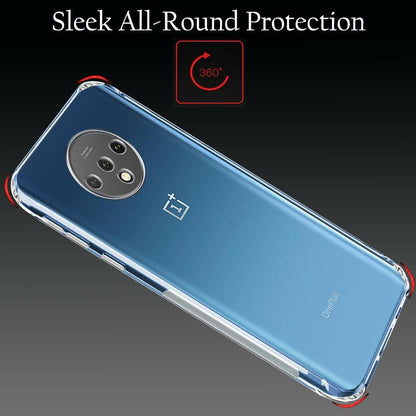 VAKIBO Super Premium Soft TPU Transparent Case With Dustplug,Side Grip,Corner Protection,lanyard Cuts,Camera Protection Suitable for Oneplus 7T