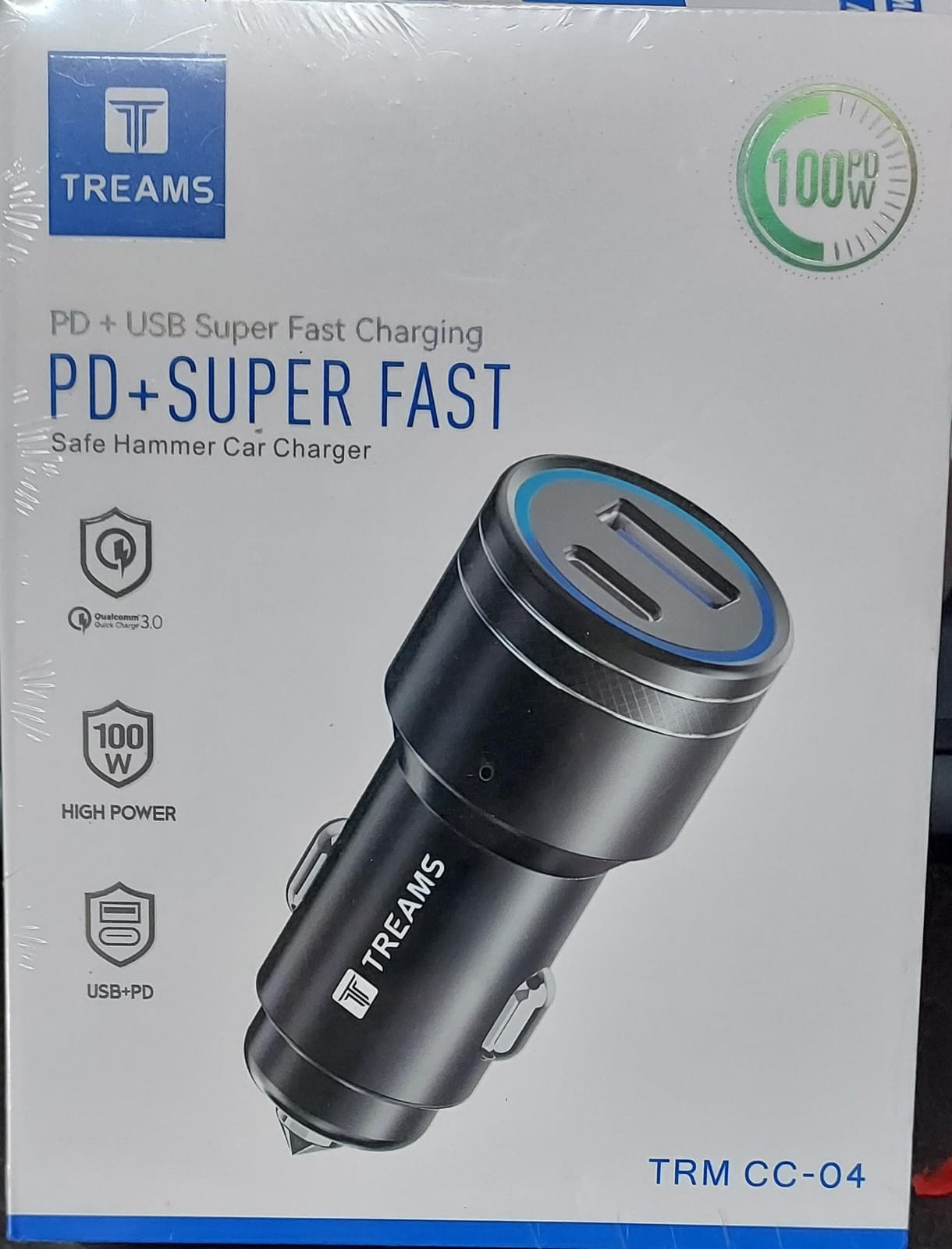 Car Charger USB 100W PD+Super Fast QC3.0 -CC-04 Treams