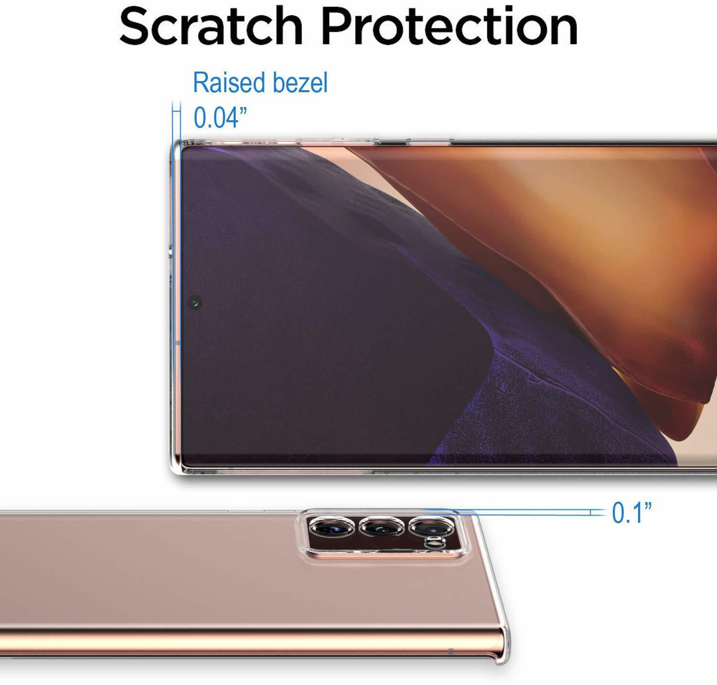 VAKIBO Super Premium Soft TPU Transparent Case With Dustplug,Side Grip,Corner Protection,lanyard Cuts,Camera Protection Suitable for Samsung Note 20