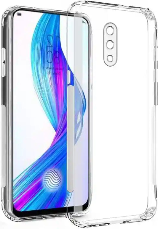 VAKIBO Super Premium Soft TPU Transparent Case With Dustplug,Side Grip,Corner Protection,lanyard Cuts,Camera Protection Suitable for Realme X