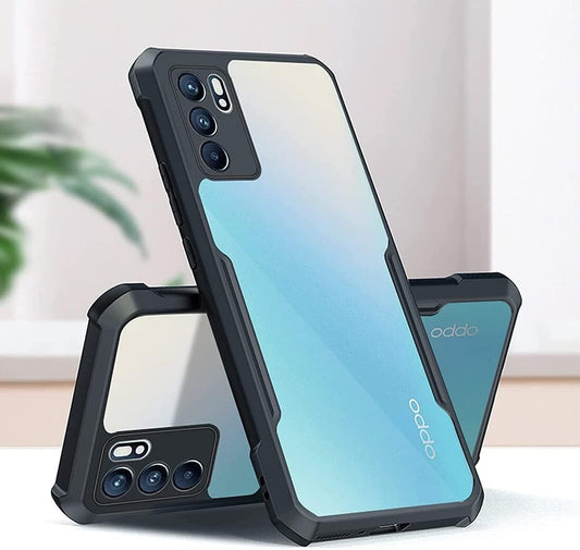 VAKIBO Best Selling Black and Transparent Back Cover Case Made With Soft TPU and Acrylic With 4 Corner and Camera Protection Suitable for Oppo Reno 12