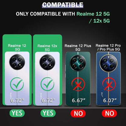 VAKIBO Super Premium Black Border Transparent Case With Corner Protection & Camera Protection Suitable for Realme 12X 5G