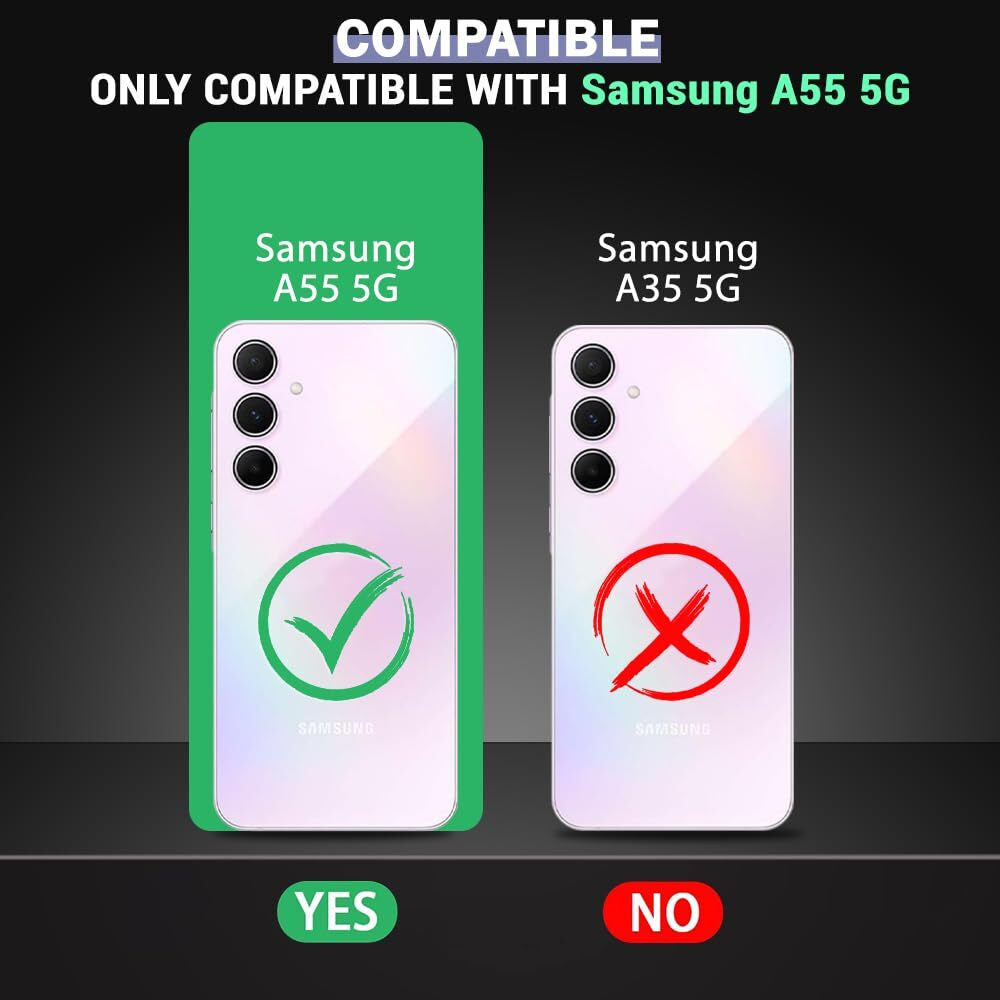VAKIBO Premium Clear 2MM Thick Transparent Soft TPU Rubber Back Cover Case With Camera Protection Suitable for Samsung Galaxy A55 5G