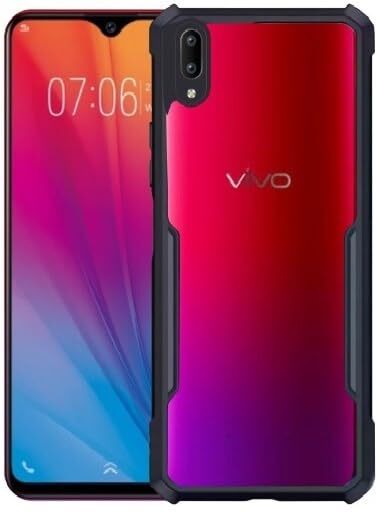 VAKIBO Super Premium Black Border Transparent Case With Corner Protection & Camera Protection Suitable for Vivo Y90