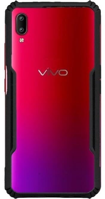 VAKIBO Super Premium Black Border Transparent Case With Corner Protection & Camera Protection Suitable for Vivo Y90