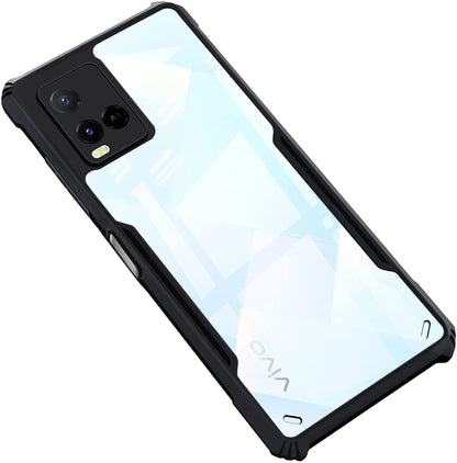 VAKIBO Super Premium Black Border Transparent Case With Corner Protection & Camera Protection Suitable for Vivo Y21E