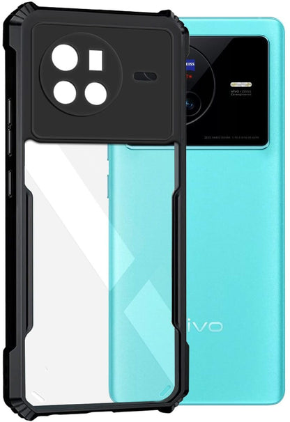 VAKIBO Super Premium Black Border Transparent Case With Corner Protection & Camera Protection Suitable for Vivo X80 Pro