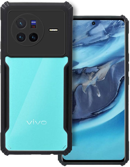 VAKIBO Super Premium Black Border Transparent Case With Corner Protection & Camera Protection Suitable for Vivo X80 Pro