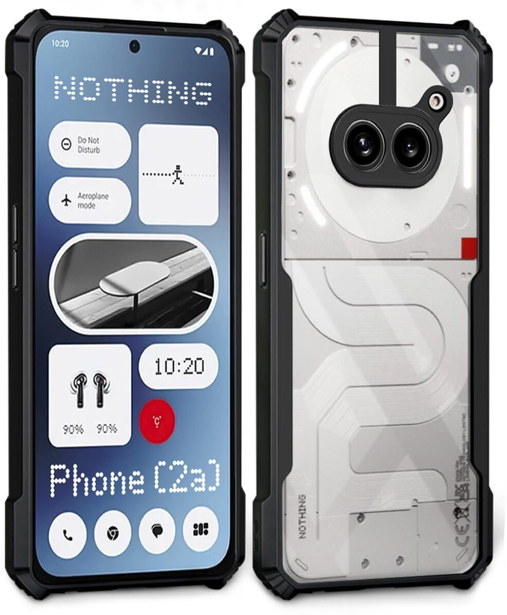 VAKIBO Super Premium Black Border Transparent Case With Corner Protection & Camera Protection Suitable for Nothing Phone 2A