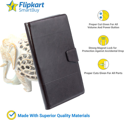 VAKIBO Horizontal Premium Dotted Dark Brown Coloured Sysnthatic Leather Flip Cover Case Suitable for Lenovo Tab M8 FHD 2nd Gen 8705F