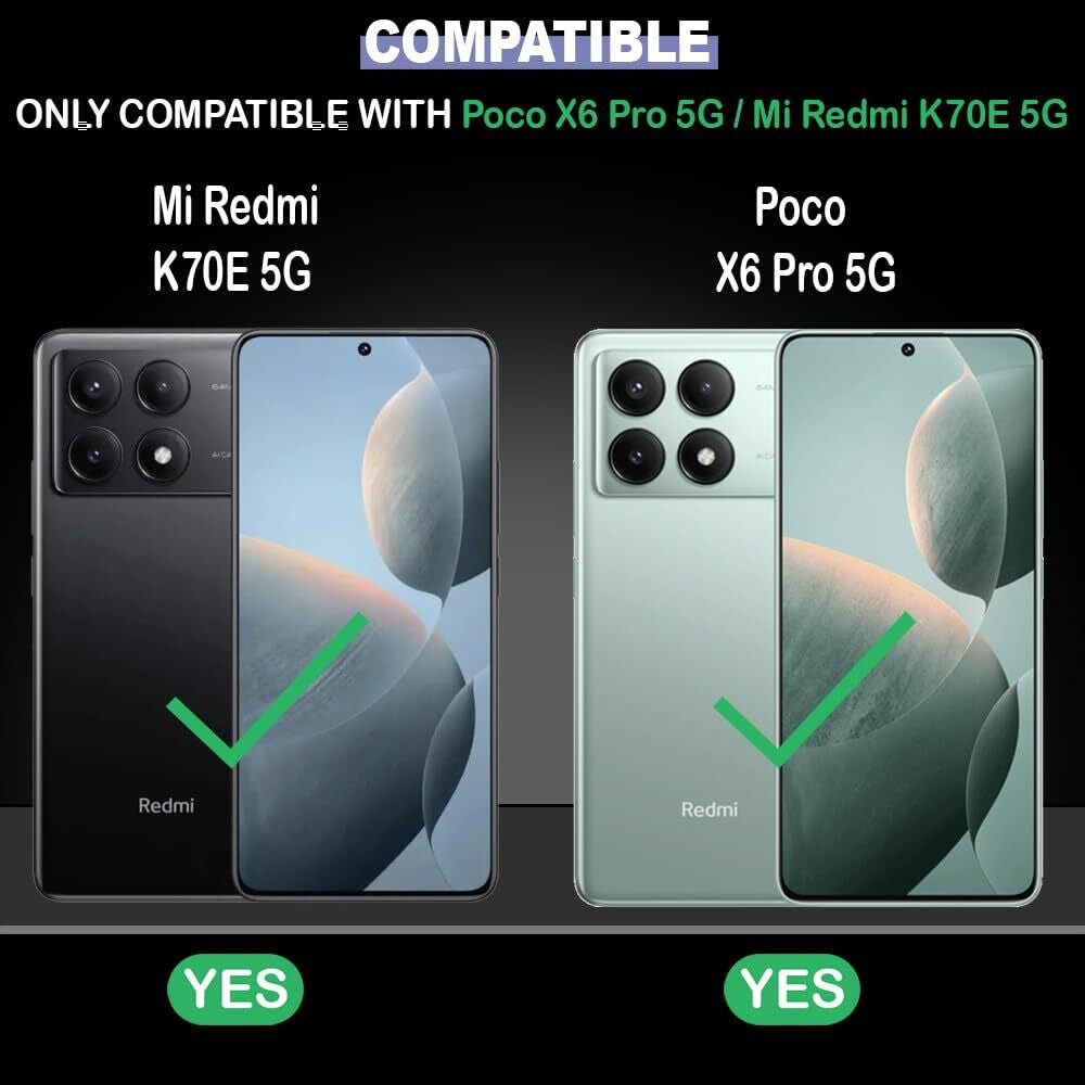 VAKIBO Premium Clear 2MM Thick Transparent Soft TPU Rubber Back Cover Case With Camera Protection Suitable for Mi Poco X6 Pro