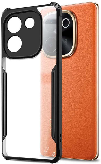 VAKIBO Super Premium Black Border Transparent Case With Corner Protection & Camera Protection Suitable for Vivo T3 Pro
