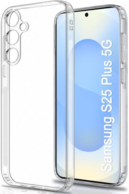VAKIBO Premium Clear 1.5MM Thick Transparent Soft TPU Rubber Back Cover Case With Camera Protection Suitable for Samsung Galaxy S25 Plus