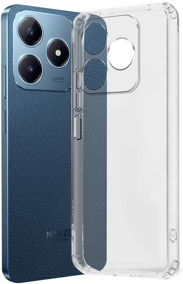 VAKIBO Premium Clear 1.5MM Thick Transparent Soft TPU Rubber Back Cover Case With Camera Protection Suitable for Realme C63 4G