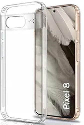 VAKIBO Super Premium Soft TPU Transparent Case With Dustplug,Side Grip,Corner Protection,lanyard Cuts,Camera Protection Suitable for Google Pixel 8