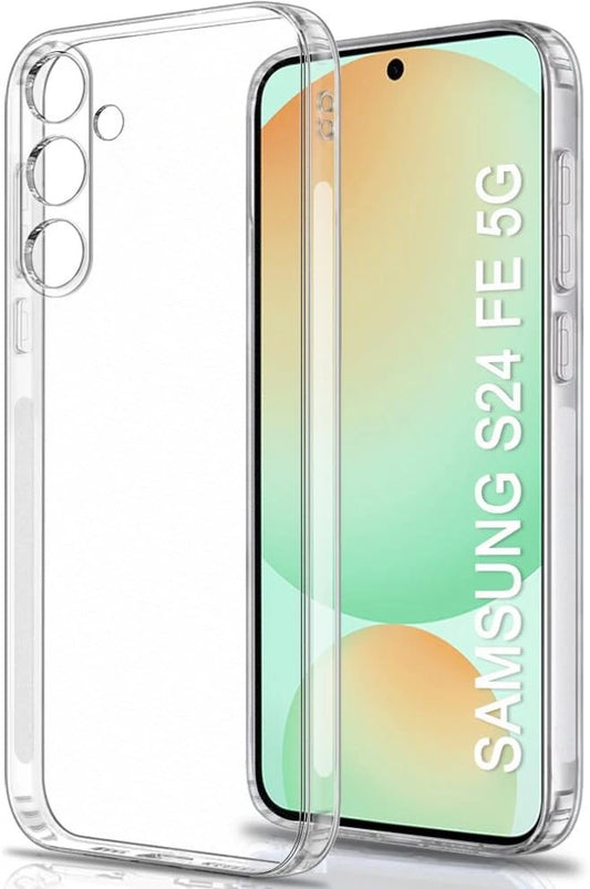 VAKIBO Premium Clear 1.5MM Thick Transparent Soft TPU Rubber Back Cover Case With Camera Protection Suitable for Samsung Galaxy S24 FE