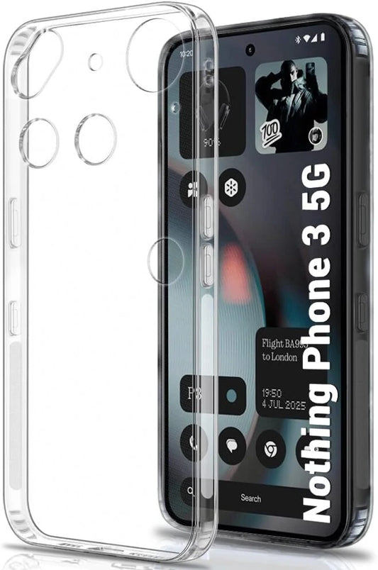 VAKIBO Premium Clear 1.5MM Thick Transparent Soft TPU Rubber Back Cover Case With Camera Protection Suitable for Nothing Phone 3