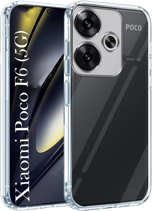 VAKIBO Premium Clear 1.5MM Thick Transparent Soft TPU Rubber Back Cover Case With Camera Protection Suitable for Mi Poco F6