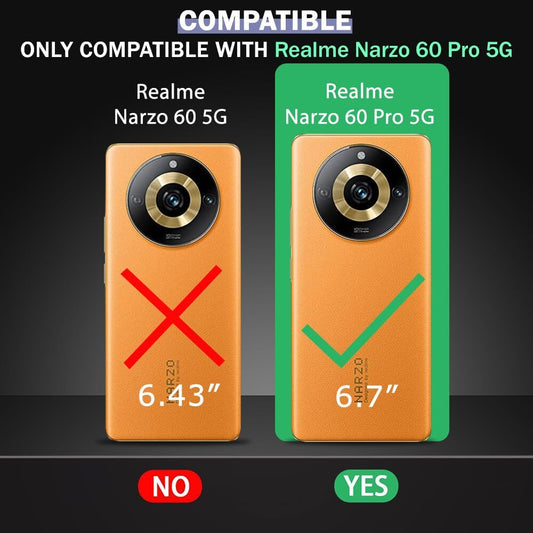 VAKIBO Best Selling Black and Transparent Back Cover Case Made With Soft TPU and Acrylic With 4 Corner and Camera Protection Suitable for Realme Narzo 60 Pro