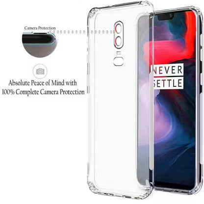 VAKIBO Super Premium Soft TPU Transparent Case With Dustplug,Side Grip,Corner Protection,lanyard Cuts,Camera Protection Suitable for Oneplus 6