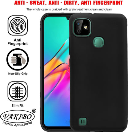 VAKIBO Matte Frosted Black Coloured Soft TPU Back Cover Case Suitable for Infinix Smart HD 2021