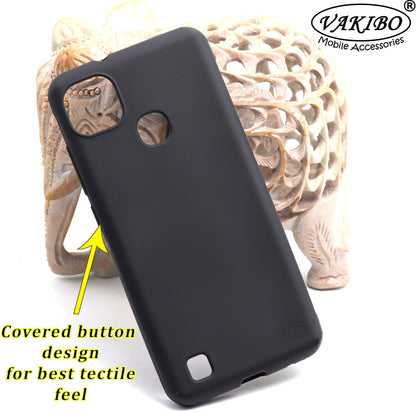 VAKIBO Matte Frosted Black Coloured Soft TPU Back Cover Case Suitable for Infinix Smart HD 2021