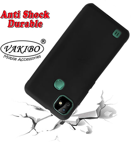 VAKIBO Matte Frosted Black Coloured Soft TPU Back Cover Case Suitable for Infinix Smart HD 2021